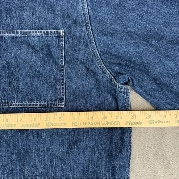 Y2K Polo Jeans Co Ralph Lauren Shacket Jacket Mens L Shirt Denim Pockets Chore - Picture 11 of 15